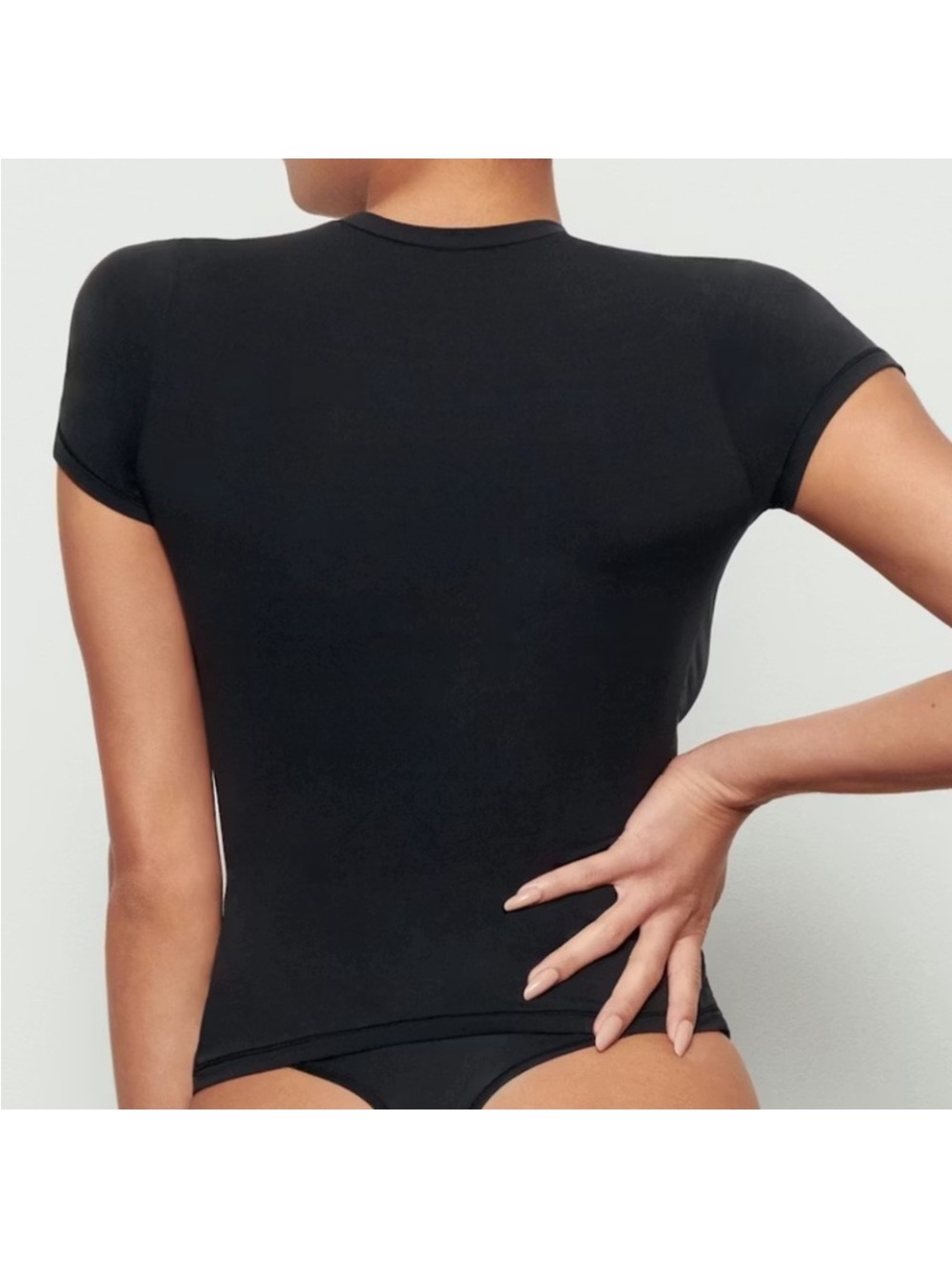 SKIMS Black Short Sleeve Crew Tee